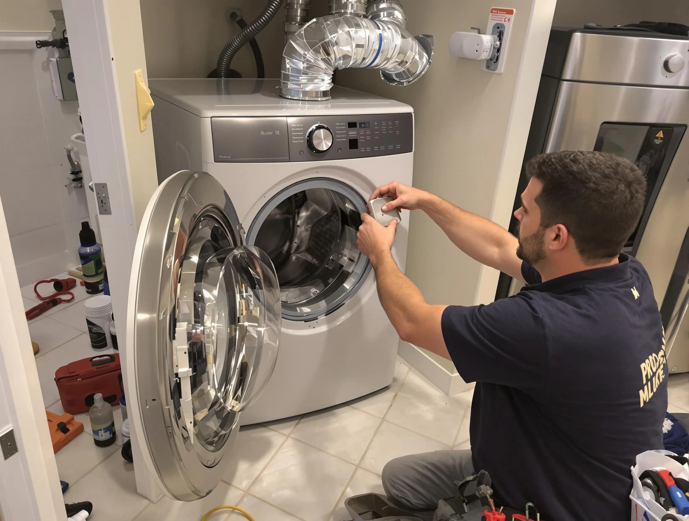 Moody Dryer Vent Cleaning technician performing precise dryer vent hose installation in Moody