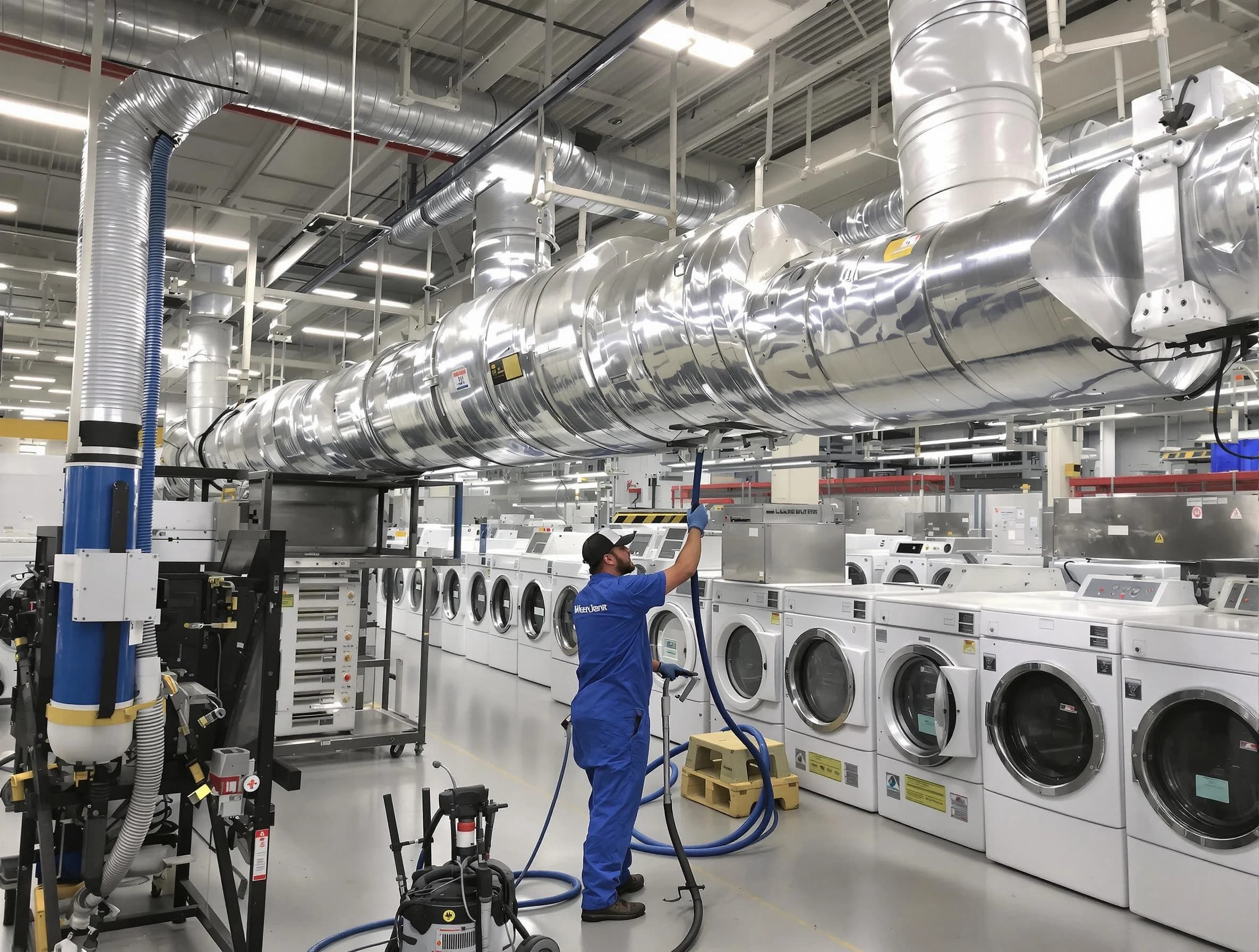 Moody Dryer Vent Cleaning team performing heavy-duty industrial dryer vent cleaning in Moody